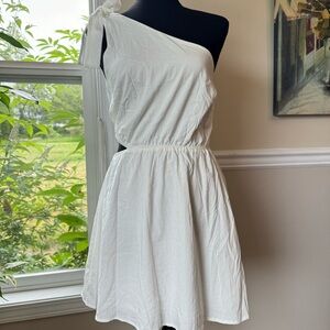Altar'd State White‎ One-Shoulder Mini Sundress Women’s Size Small